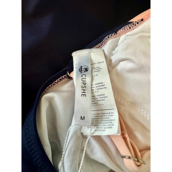 Cupshe Triple Color Block V Neck One Piece Swimsuit Cross Back Medium NE… - Picture 8 of 10